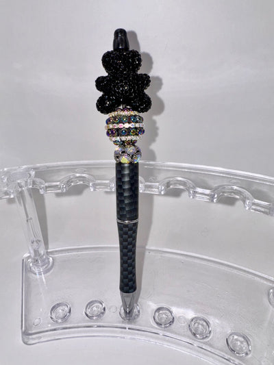 Black Sparkle Teddy Pen