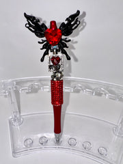 Ruby Red Butterfly Skeleton Pen