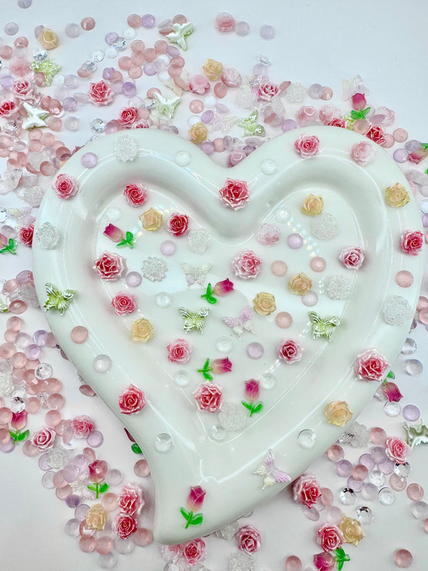 Pink Rose Bouquet Nail Charms