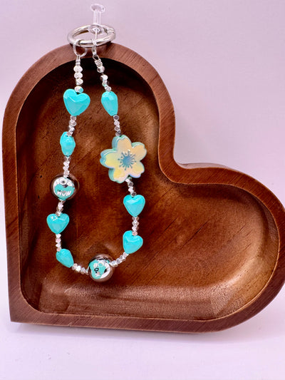 Blue Sakura Keychain