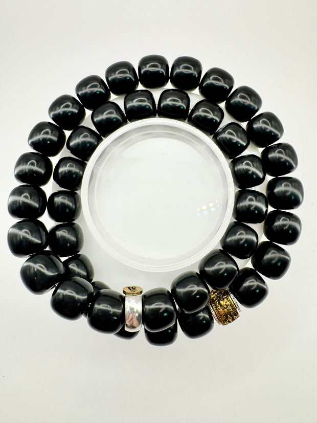 Bodhi Coal Double Bangle