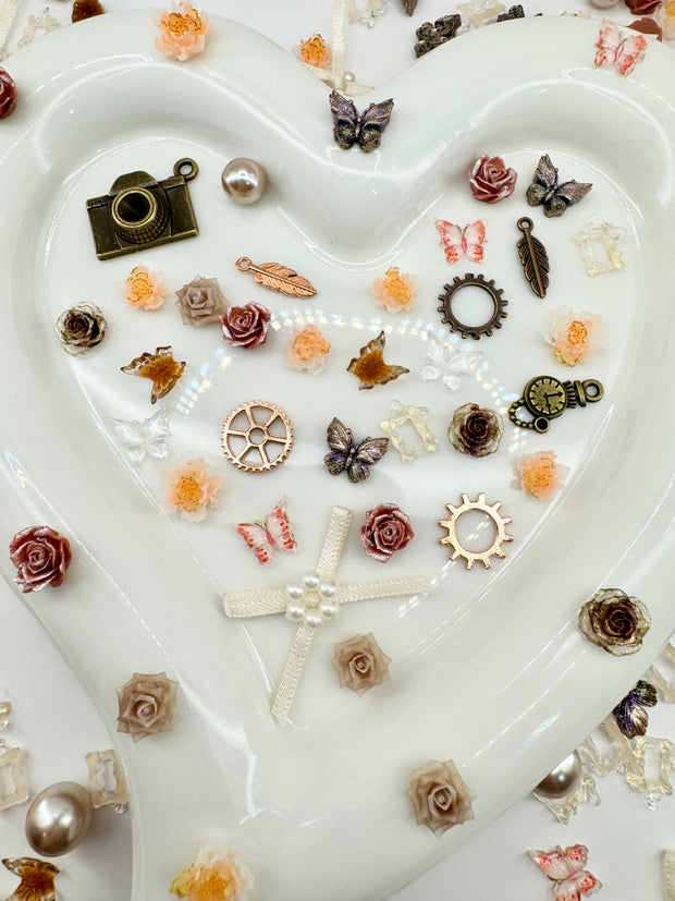 Vintage Steampunk Metal Charm Nail Mix