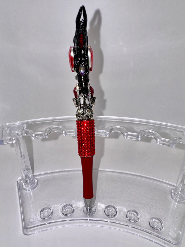 Ruby Red Butterfly Skeleton Pen